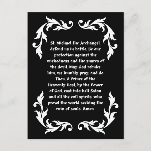 サンマイケル祈りの言葉カトリック大人の着色 ポストカード (正面)
