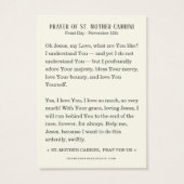 サンマザーカブリニカトリック宗教修道女祈りの言葉 (裏面)