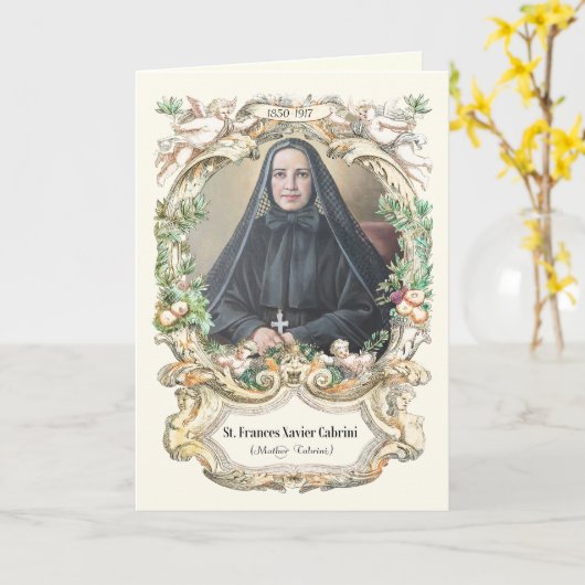 サンマザーカブリニカトリック宗教修道女祈りの言葉 カード (黄色い花)