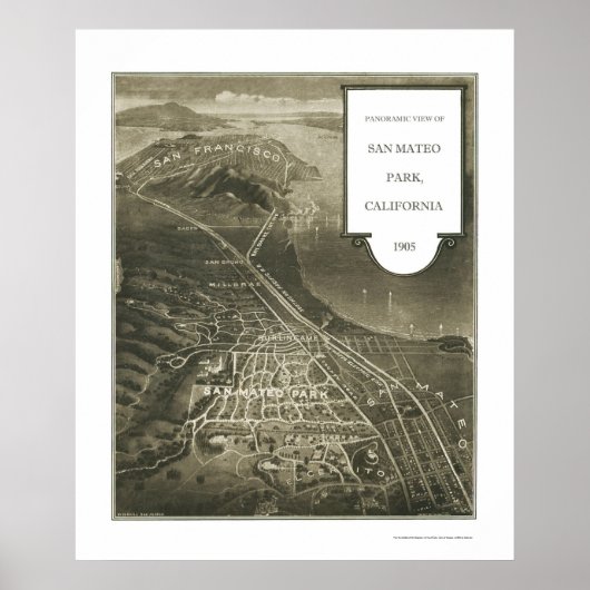 サンマテオパーク、CAパノラママップ – 1905 ポスター (正面)