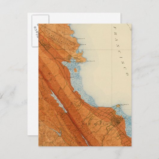サンマテオ四角形の強度と断層の図 ポストカード (正面/裏面)