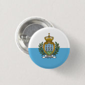 サンマリネ国旗、サンマリノ国旗 缶バッジ (正面&裏面)