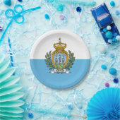 サンマリノの国旗 ペーパープレート (パーティー)