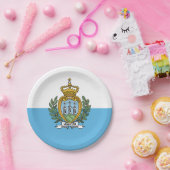 サンマリノの国旗 ペーパープレート (パーティー)