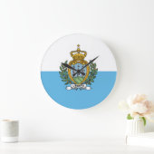 サンマリノの旗 ラージ壁時計 (ホーム)