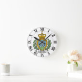 サンマリノの紋章付き外衣 ラウンド壁時計 (ホーム)