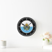 サンマリノエレガント国旗 ラウンド壁時計 (ホーム)