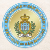 サンマリノコートオブアームズ ラウンドペーパーコースター (正面)