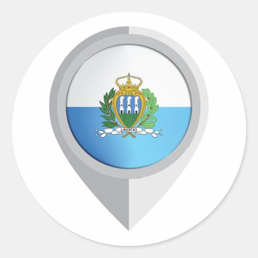サンマリノピン位置フラグ ラウンドシール (正面)