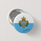 サンマリノボタン愛国的サンマリノ国旗 缶バッジ (正面&裏面)