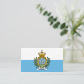 サンマリノ国旗とコート・オブ・アームズ 名刺 (スタンド正面)