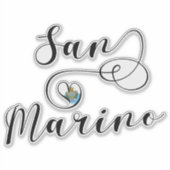 サンマリノ国旗のハート シール (正面)