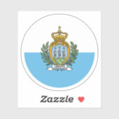 サンマリノ国旗の丸いシール シール (シート)