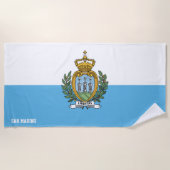 サンマリノ国旗の華やかな愛国心 ビーチタオル (正面)