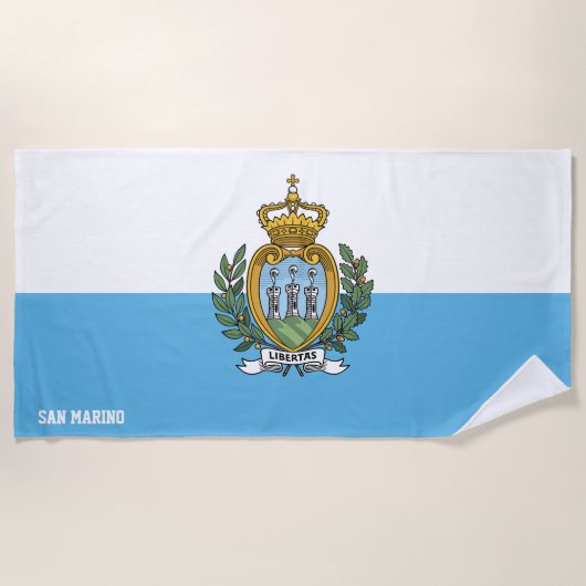 サンマリノ国旗の華やかな愛国心 ビーチタオル (正面)