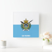 サンマリノ国旗愛国 スクエア壁時計 (ホーム)