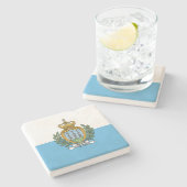 サンマリノ国旗 ストーンコースター (横)