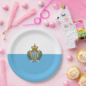 サンマリノ国旗 ペーパープレート (パーティー)