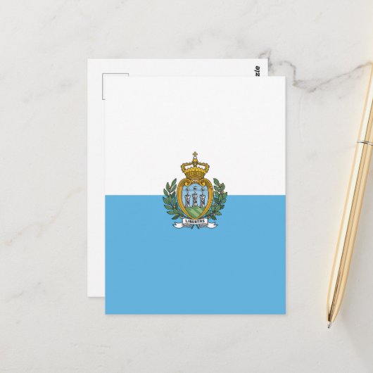サンマリノ国旗 ポストカード (正面/裏面インサイチュ)