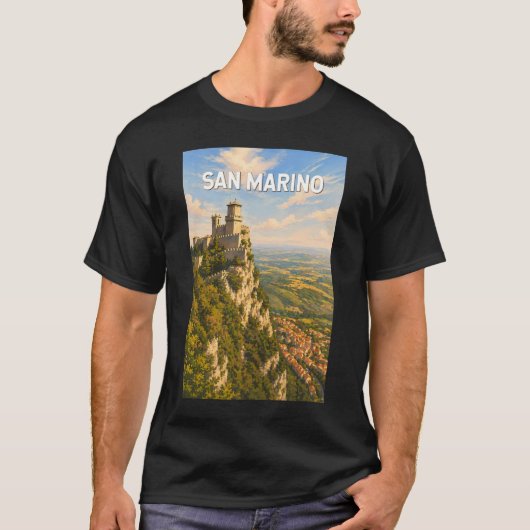 サンマリノ イラスト 旅行 アート ヴィンテージ Tシャツ (正面)