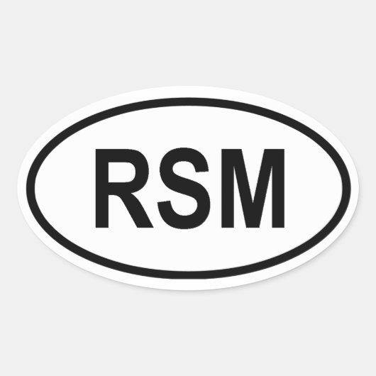 サンマリノ「RSM」 楕円形シール (正面)