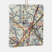 サンマルコステキサス州ヴィンテージの地図 セラミックオーナメント (右)