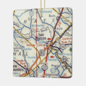 サンマルコステキサス州ヴィンテージの地図 セラミックオーナメント (左)