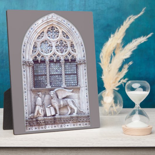 サンマルコ翼ライオンのステンドグラス窓 フォトプラーク (側面)