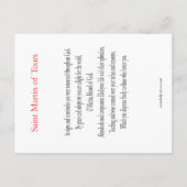 サンマルタンオブトゥールズ祈りの言葉カード ポストカード (裏面)