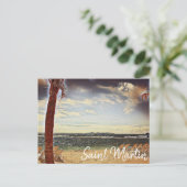 サンマルタンST.マーテンウォーターカラーアート ポストカード (スタンド正面)