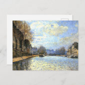 サンマルティン運河アルフレッド・シスレーのポスター ポストカード (正面/裏面)