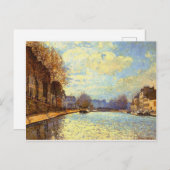 サンマルティン運河バイシスレー印象派絵画の ポストカード (正面/裏面)