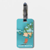 サンマルテ図解入りの、写真付きのンの地図。 ラゲッジタグ (裏面縦)