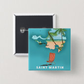 サンマルテ図解入りの、写真付きのンの地図。 缶バッジ (正面&裏面)