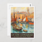 サンマロフランスヴィンテージ旅行 ポストカード (正面/裏面)