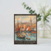 サンマロフランス – ヴィンテージフランスの旅行ポスター ポストカード (スタンド正面)