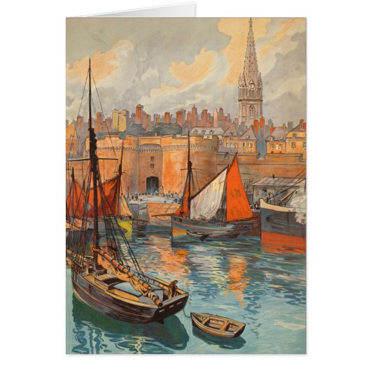 サンマロ,フランス,ヴィンテージ旅行ポスターアート (正面)