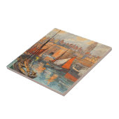 サンマロ,フランス,ヴィンテージ旅行ポスターアート タイル (側面)