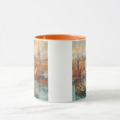 サンマロ,フランス,ヴィンテージ旅行ポスターアート マグカップ (中央)