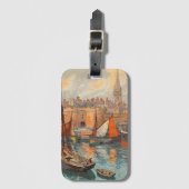 サンマロ，フランス，ヴィンテージ旅行ポスターアート ラゲッジタグ (正面縦)