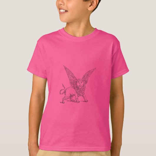 サンマークの翼のあるライオンのシンボル Tシャツ (正面)