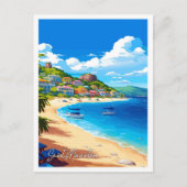 サンマーテンヴィンテージ旅行イラストレーション ポストカード (正面)