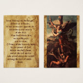 サンミカエルヴァンギングサタン祈りの言葉カード (正面&裏面)