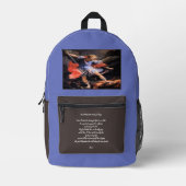 サンミカエル大天使と祈りの言葉 プリントバックパック (正面)