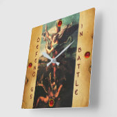 サンミカエル激励サタンパーチメント スクエア壁時計 (傾斜)