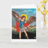 サンミカエル絵を描ザアーチャンエルズバイアルフレッドキツネ カード (黄色い花)