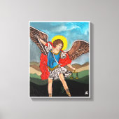 サンミカエル絵を描ザアーチャンエルズバイアルフレッドキツネ キャンバスプリント (正面)