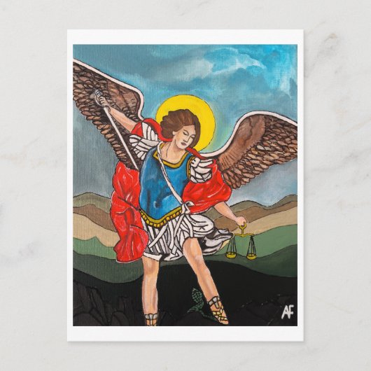 サンミカエル絵を描ザアーチャンエルズバイアルフレッドキツネ ポストカード (正面)