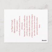 サンミカエル・ザ・アーチャンエル祈りの言葉カード ポストカード (裏面)