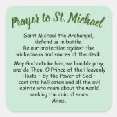 サンミカエル・ザ・アーチャンゲルへのステッカー祈りの言葉 スクエアシール (正面)